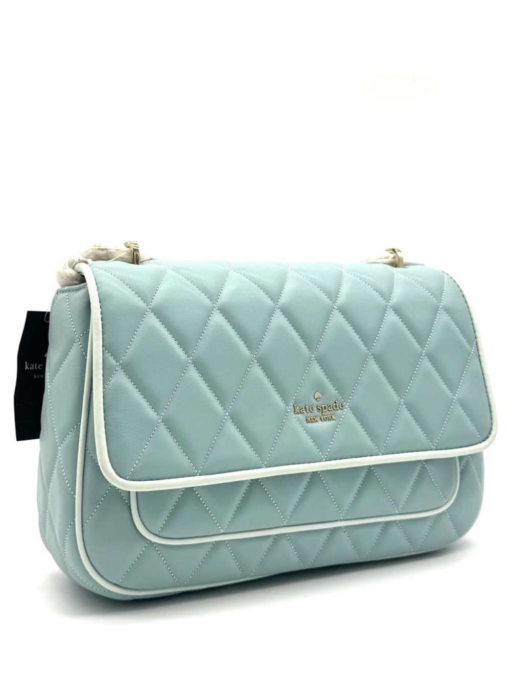 Kate Spade Colorblock Carey Quilted Leather Flap Shoulder Bag Wild Sage